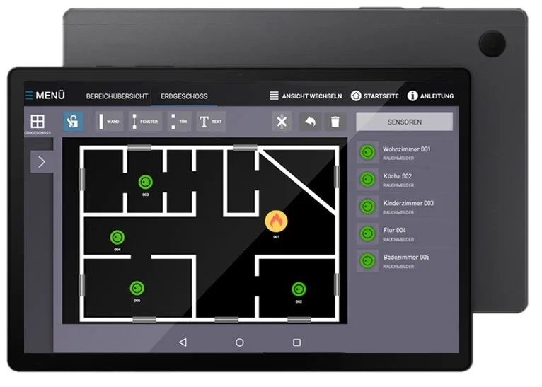 SmokeTab Brandmeldezentrale mit 20 x Funk-Rauchmelder